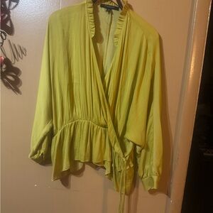 Marc New York Yellow/ Goldish Wrap Blouse